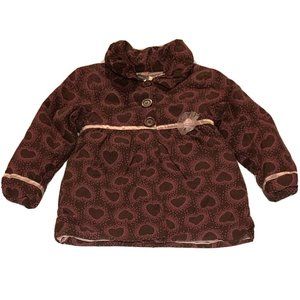 Al & Ray Girls Coat New with Tags Pink Brown 5/6 Hearts Adorable Lined